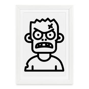 zombie - Affiche encadrée (27 × 37 cm) - blanc - Devant