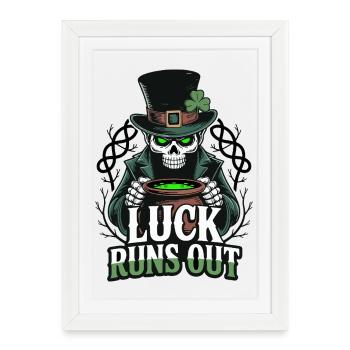 Skellett de la Saint-Patrick : Le bonheur s’épuise - Affiche encadrée (27 × 37 cm) - blanc - Devant