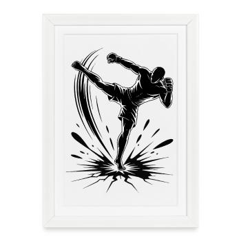 High Kick MMA - Framed poster (27 × 37 cm) - white - Front