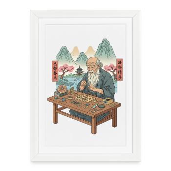 Feux d’artifice pyro - Affiche encadrée (27 × 37 cm) - blanc - Devant