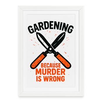 Schnittscheren Humor Gartenbau Permakultur - Gerahmtes Poster (27 × 37 cm) - Weiß - Vorne