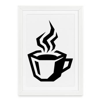 Coffee Symbol Coffee - Framed poster (27 × 37 cm) - white - Front