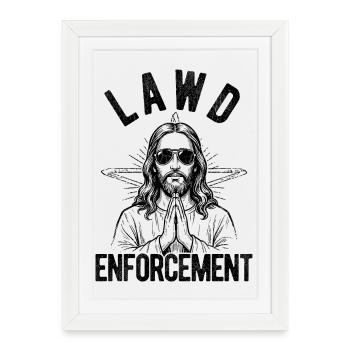 Application de la loi, Jésus, Bible, foi chrétienne - Affiche encadrée (27 × 37 cm) - blanc - Devant