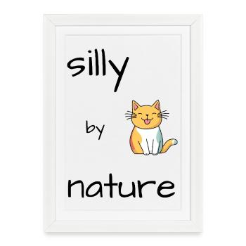 Chat Idiot - Affiche encadrée (27 × 37 cm) - blanc - Devant