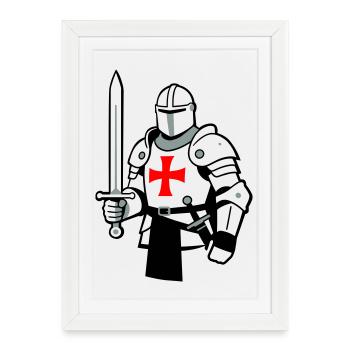 knight - Framed poster (27 × 37 cm) - white - Front