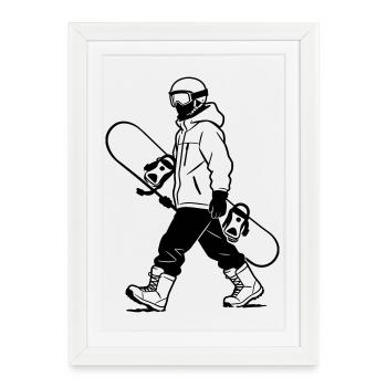 snowboarder - Framed poster (27 × 37 cm) - white - Front
