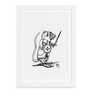 Whisker Knight - Framed poster (27 × 37 cm) - white - Front