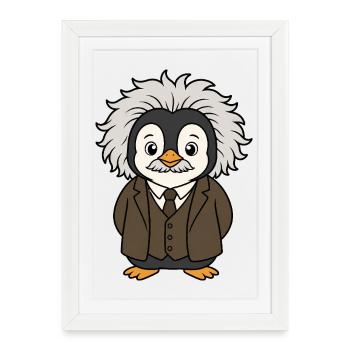 Funny Penguin Physicist Science Professor - Framed poster (27 × 37 cm) - white - Front