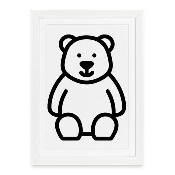 bear - Framed poster (27 × 37 cm) - white - Front