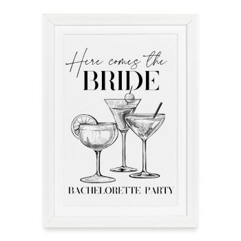 Bride Bachelorette Bachelorette - Framed poster (27 × 37 cm) - white - Front