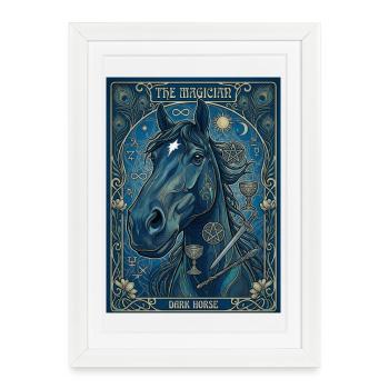 Le cheval, le magicien - Affiche encadrée (27 × 37 cm) - blanc - Devant