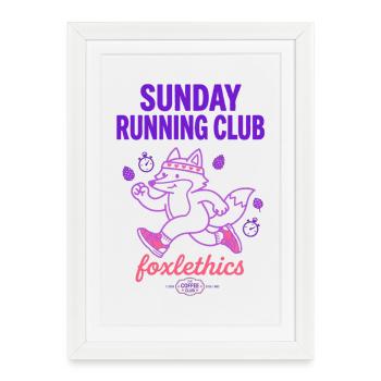 Sunday Running Club Fuchs - Framed poster (27 × 37 cm) - white - Front