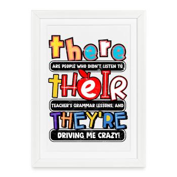Grammar Rebels Tee - Framed poster (27 × 37 cm) - white - Front