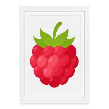 Raspberry - Framed poster (27 × 37 cm) - white - Front