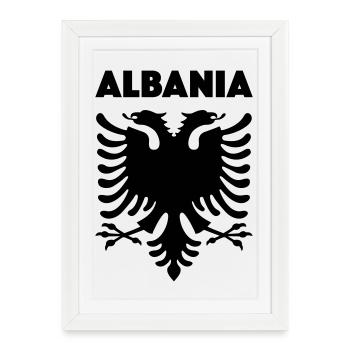 Albania black - Framed poster (27 × 37 cm) - white - Front