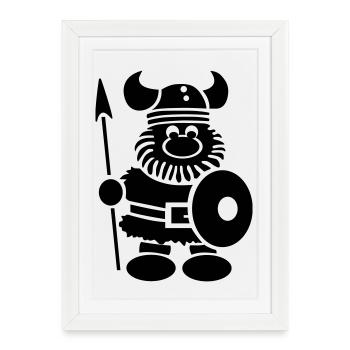 Drôle petit guerrier viking - Affiche encadrée (27 × 37 cm) - blanc - Devant