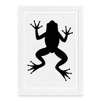 Frog toad tree frog silhouette - Framed poster (27 × 37 cm) - white - Front