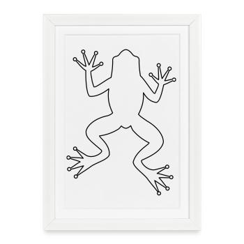 Frog toad tree frog silhouette - Framed poster (27 × 37 cm) - white - Front