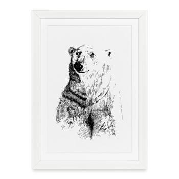 ours blanc - Affiche encadrée (27 × 37 cm) - blanc - Devant