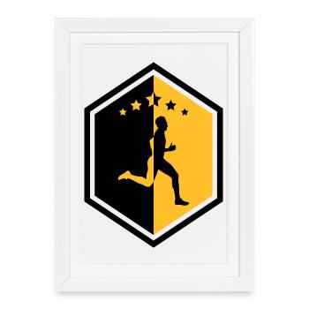 Course à Pied / Running / Jogging / Coureur - Affiche encadrée (27 × 37 cm) - blanc - Devant