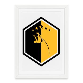 Saut à la Perche Sauteur Sport Sportif Athlète - Affiche encadrée (27 × 37 cm) - blanc - Devant