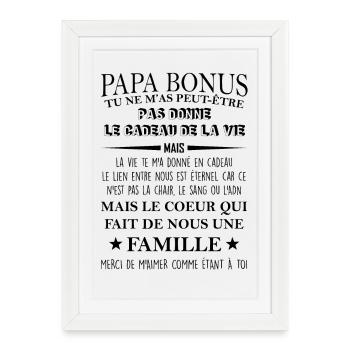 Papa bonus TU NE M’AS PEUT-ÊTRE - Affiche encadrée (27 × 37 cm) - blanc - Devant
