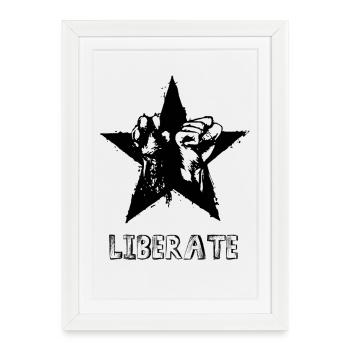 LIBERATE Hoodie & T-Shirt – Freedom, Rebellion & - Framed poster (27 × 37 cm) - white - Front