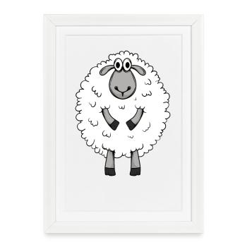 Mignon berger allemand mouton motif - Affiche encadrée (27 × 37 cm) - blanc - Devant