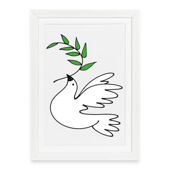 Dove of Peace - Framed poster (27 × 37 cm) - white - Front