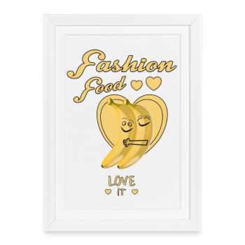 J’adore les bananes - Affiche encadrée (27 × 37 cm) - blanc - Devant