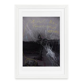 „were“wolf Attacke - „war“ Atacke, Estaca de Bares - Gerahmtes Poster (27 × 37 cm) - Weiß - Vorne