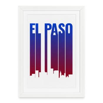 Pente de la ligne d’horizon d’El Paso - Affiche encadrée (27 × 37 cm) - blanc - Devant