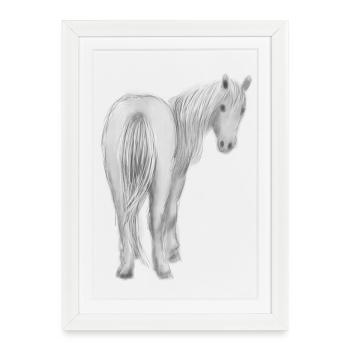Cheval - Affiche encadrée (27 × 37 cm) - blanc - Devant