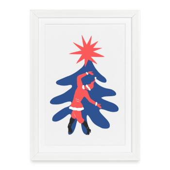 Dancing Santa Claus - Framed poster (27 × 37 cm) - white - Front