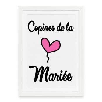 GIRLFRIEND. BRIDE-TO-BE. Bachelorette party. WEDDING. TEAM - Framed poster (27 × 37 cm) - white - Front
