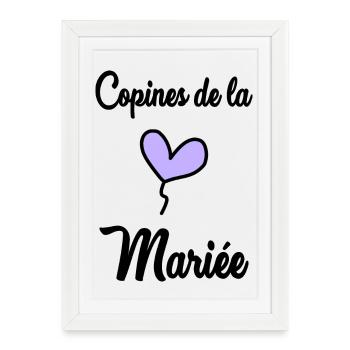 MARRIED GIRLFRIEND. BRIDE-TO-BE. Bachelorette party. TEAM BRIDAL - Framed poster (27 × 37 cm) - white - Front