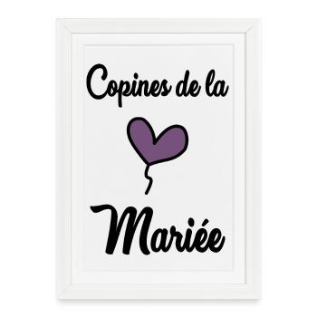 COPINES DE LA MARIEE - Affiche encadrée (27 × 37 cm) - blanc - Devant