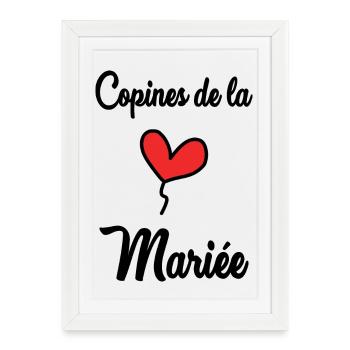 COPINES DE LA MARIEE - Affiche encadrée (27 × 37 cm) - blanc - Devant