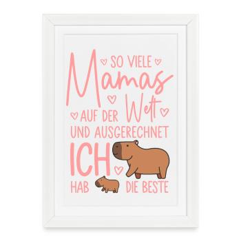 So viele Mamas Beste Mama Baby Muttertag Geschenk - Gerahmtes Poster (27 × 37 cm) - Weiß - Vorne