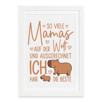 So viele Mamas Beste Mama Baby Muttertag Geschenk - Gerahmtes Poster (27 × 37 cm) - Weiß - Vorne