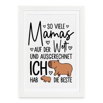 So viele Mamas Beste Mama Baby Muttertag Geschenk - Gerahmtes Poster (27 × 37 cm) - Weiß - Vorne