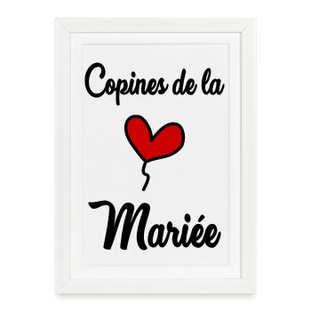 COPINES DE LA MARIEE - Affiche encadrée (27 × 37 cm) - blanc - Devant