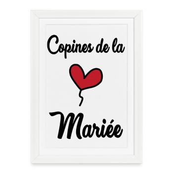 COPINES DE LA MARIEE - Affiche encadrée (27 × 37 cm) - blanc - Devant