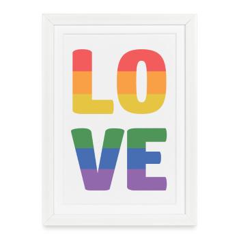 Mois de la fierté LGBT - Love is Love - Affiche encadrée (27 × 37 cm) - blanc - Devant