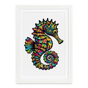 hippocampe - Affiche encadrée (27 × 37 cm) - blanc - Devant