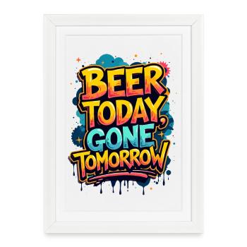 LA BIÈRE AUJOURD’HUI, DISPARUE DEMAIN - Affiche encadrée (27 × 37 cm) - blanc - Devant