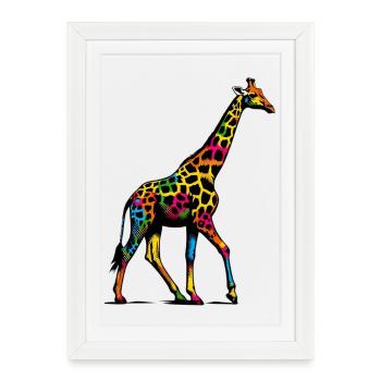 Girafe - Affiche encadrée (27 × 37 cm) - blanc - Devant