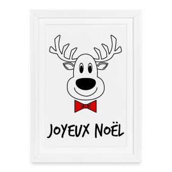 NOËL. JOYEUX NOËL. MERRY CHRISTMAS - Affiche encadrée (27 × 37 cm) - blanc - Devant
