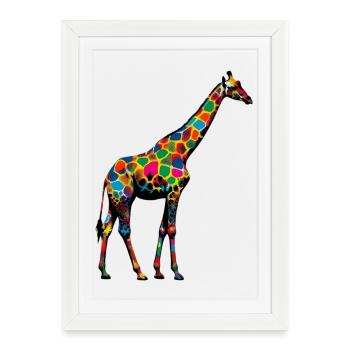 Girafe - Affiche encadrée (27 × 37 cm) - blanc - Devant