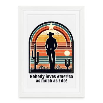 Cow-boy - Affiche encadrée (27 × 37 cm) - blanc - Devant